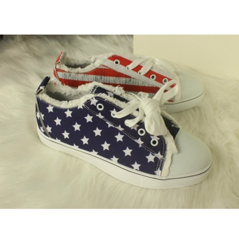 Patriotic Women's Canvas Flat Sneakers US sizes: 5 - 10.5