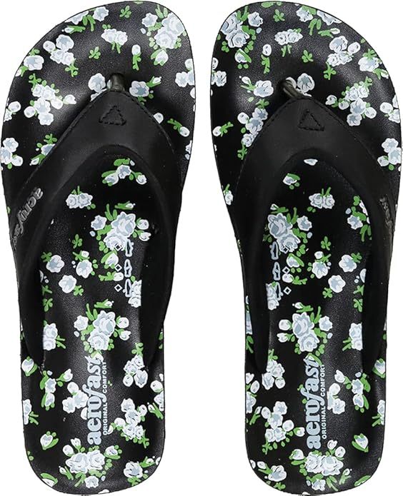 Three Pair of Classic Flowery Flip Flops, US sizes 5 -10